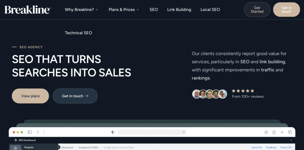 breakline home screen