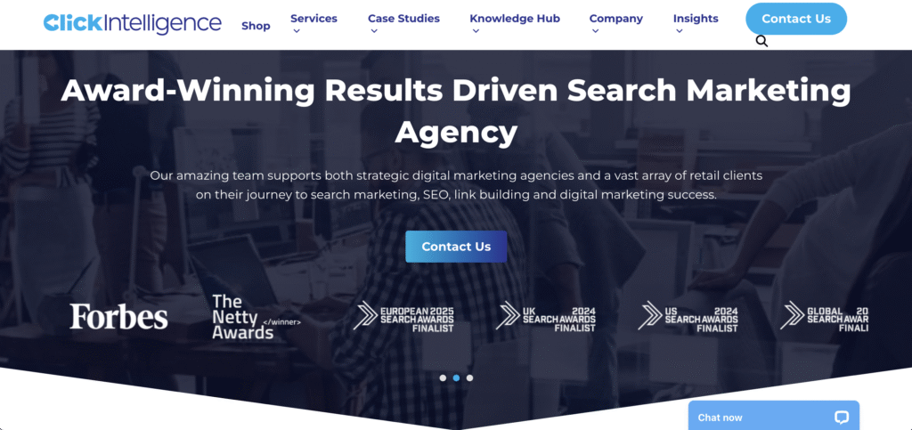 click intelligence home screen